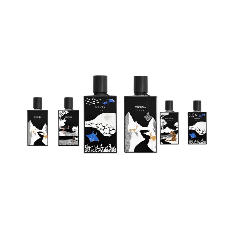 Leather Essence Bundle  ( 75ml +75ml Eau De Parfum ) - ( 4x10ml Bottles EDP ) By Ibrahim Al Qurashi