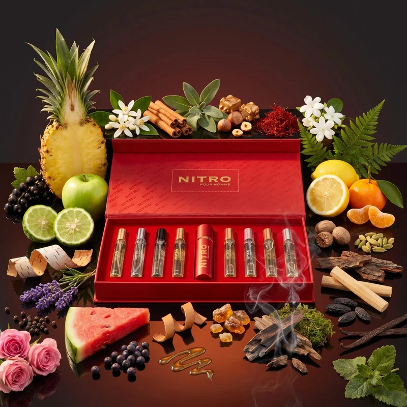 Alternative view of Nitro Red Intensely 100ml Extrait De Parfum + Nitro Discovery  Collection Gift Set ( 9x10ml ) By Dumont Paris